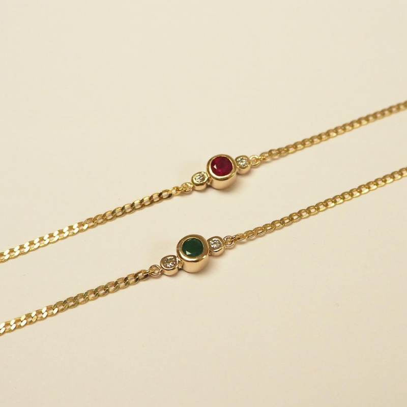 Emerald, Ruby and Diamonds Bracelets