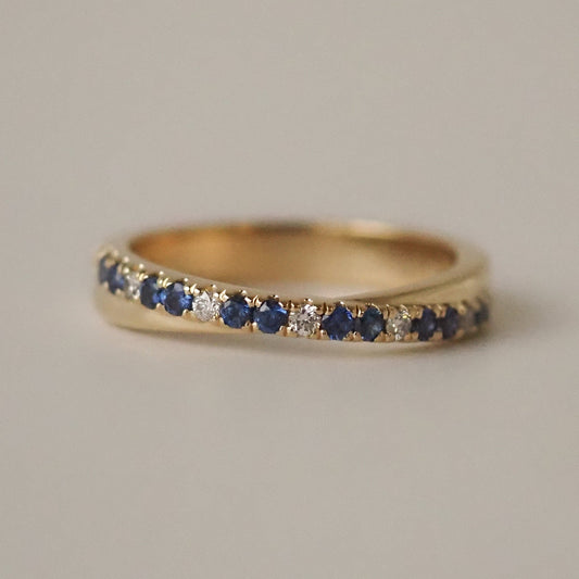 Criss Cross Ring - Diamonds & Sapphires