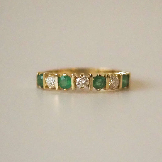 Arabelle Ring Diamonds and Emeralds