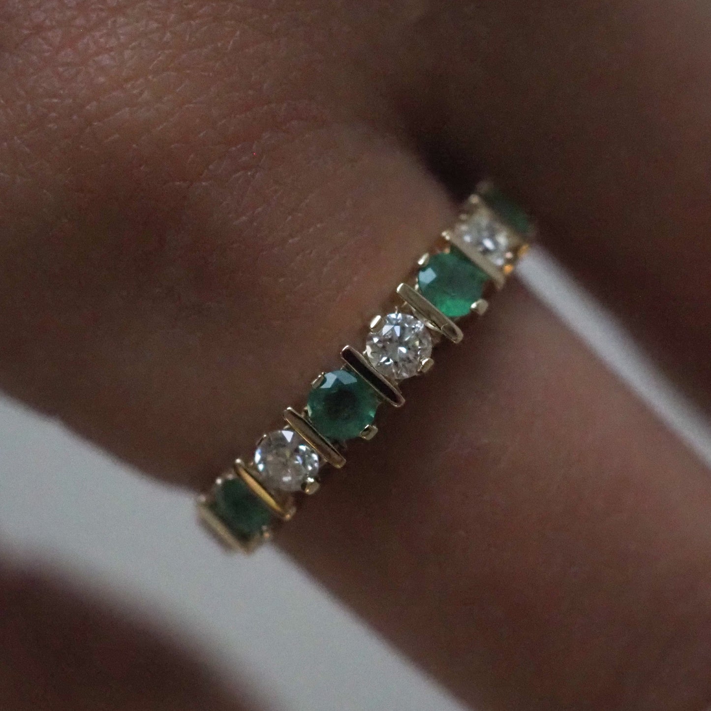 Arabelle Ring Diamonds and Emeralds