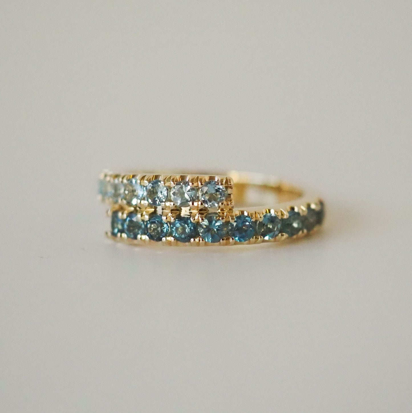 Zaida pinky Ring - Aquamarines and blue Topaz