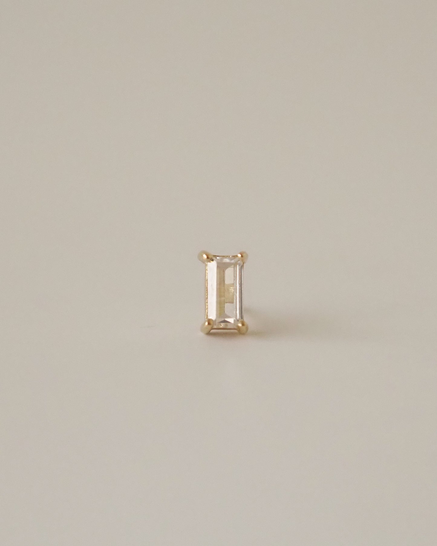 14K Solid Gold Threadless Stud