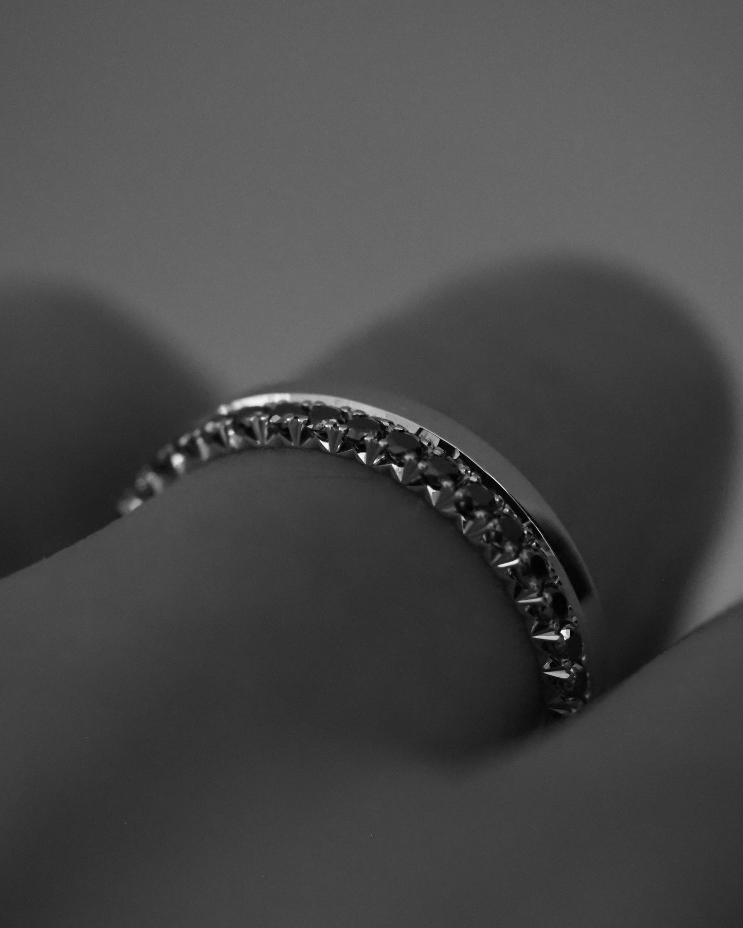 Half & Half Ring - Black Diamonds