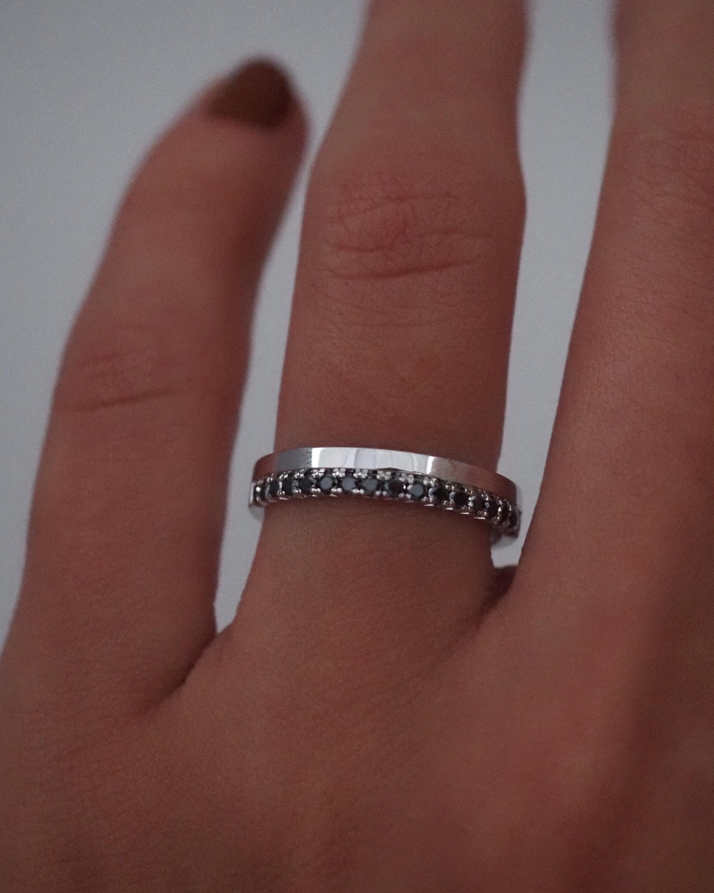 Half & Half Ring - Black Diamonds