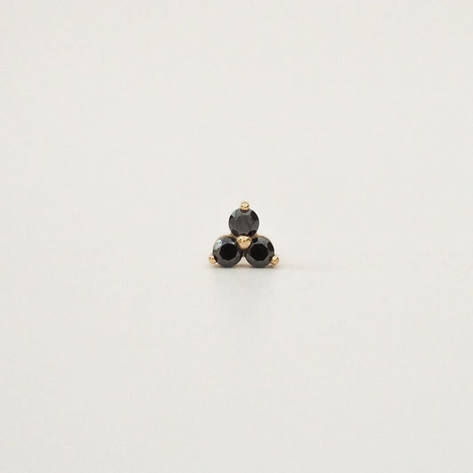 Trilogy Stud Earring Black Diamonds