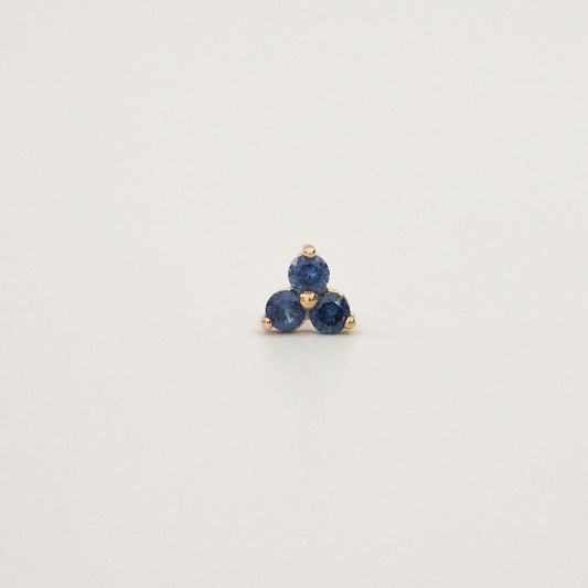 Trilogy Stud Earring Blue Sapphires