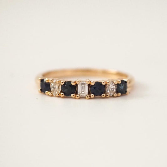 Diamantes y Zafiros Multishape Ring