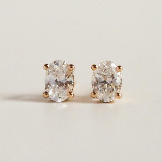 Oval Diamond Studs
