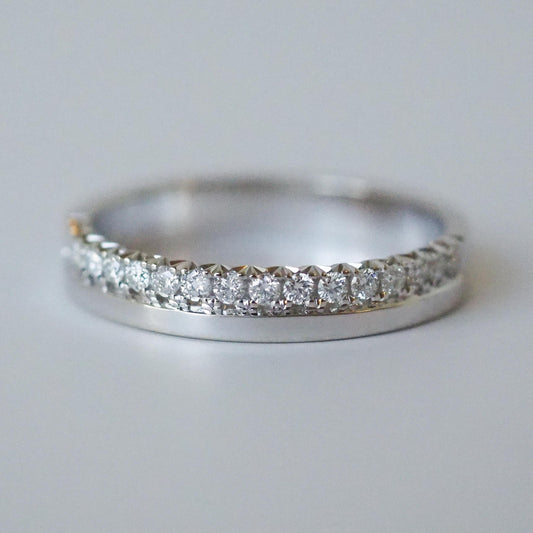 Half & Half Ring - Oro blanco