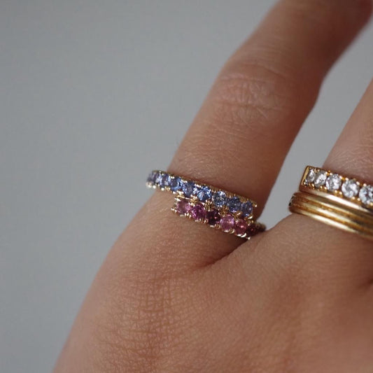 Zaida pinky Ring - Tanzanites and Pink Tourmalines