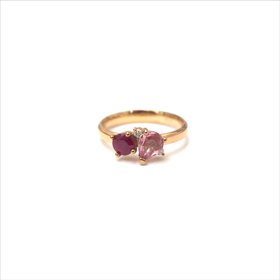 Pink Sapphire + Ruby + Diamonds