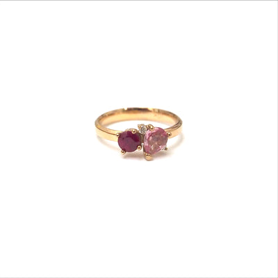 Pink Sapphire + Ruby + Diamonds