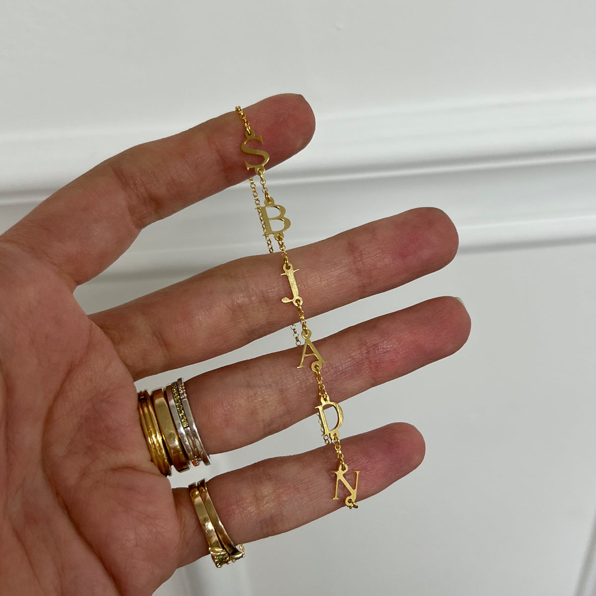 Luc Initials Bracelet - Solid Gold