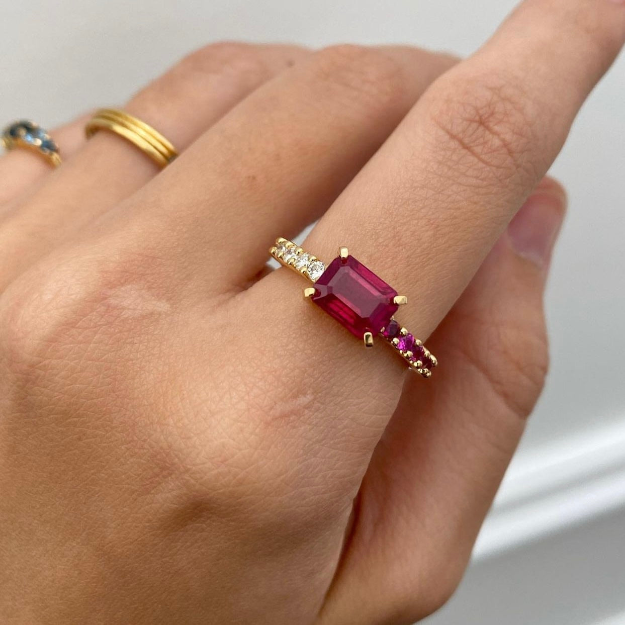 Ruby + Diamonds Ring