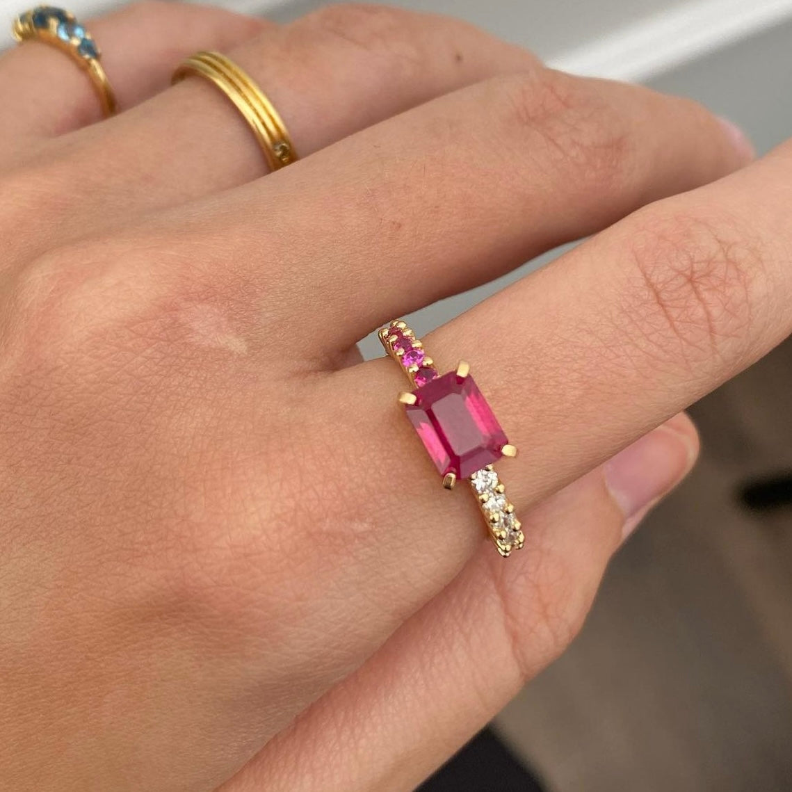 Ruby + Diamonds Ring