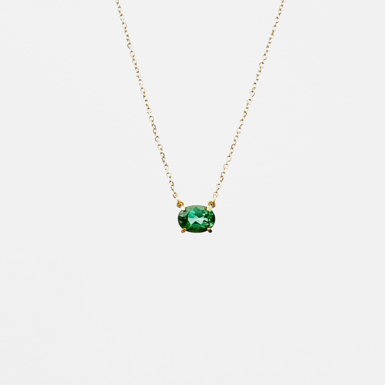 Oval Green Tourmaline Necklace