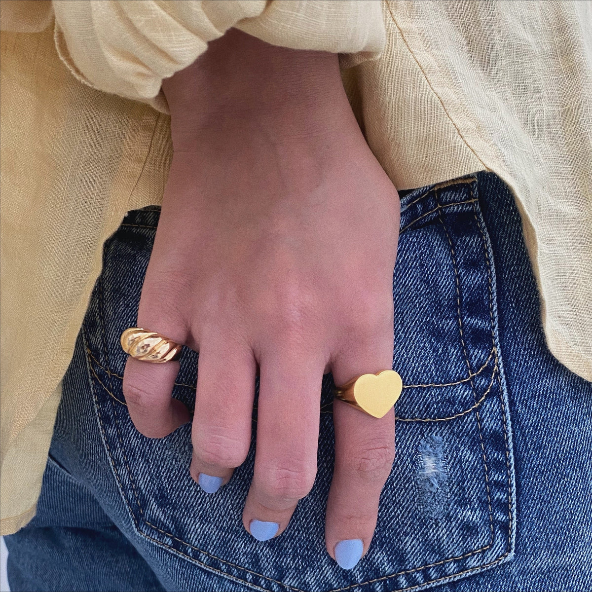 Much Love Signet Ring - Solid Gold