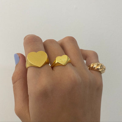 Much Love Signet Ring - Solid Gold