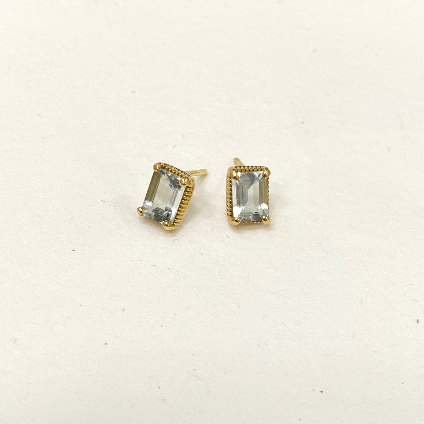 Una Earrings - Solid Gold Aguamarinas
