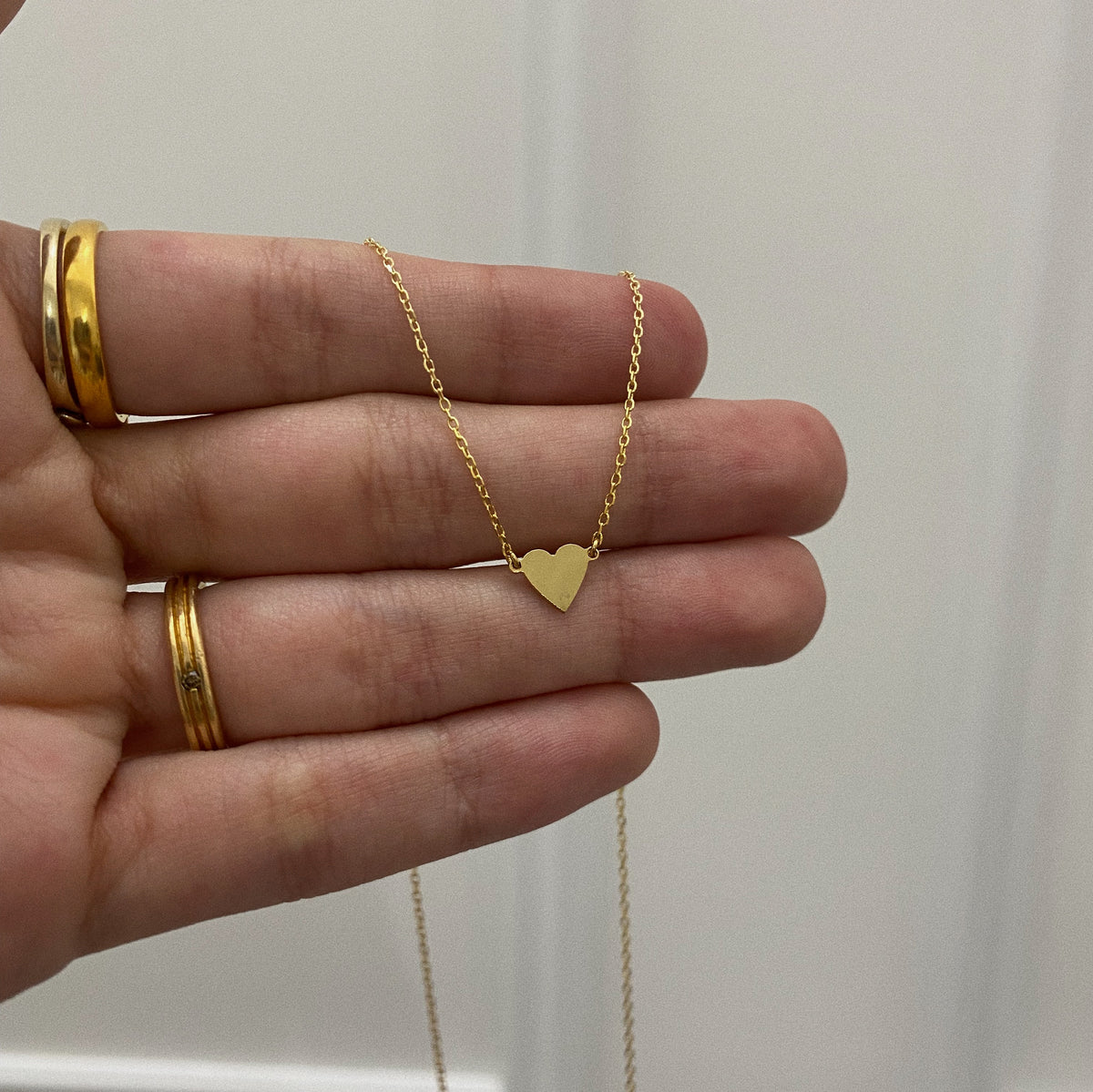 Tiny Love Necklace - Solid Gold