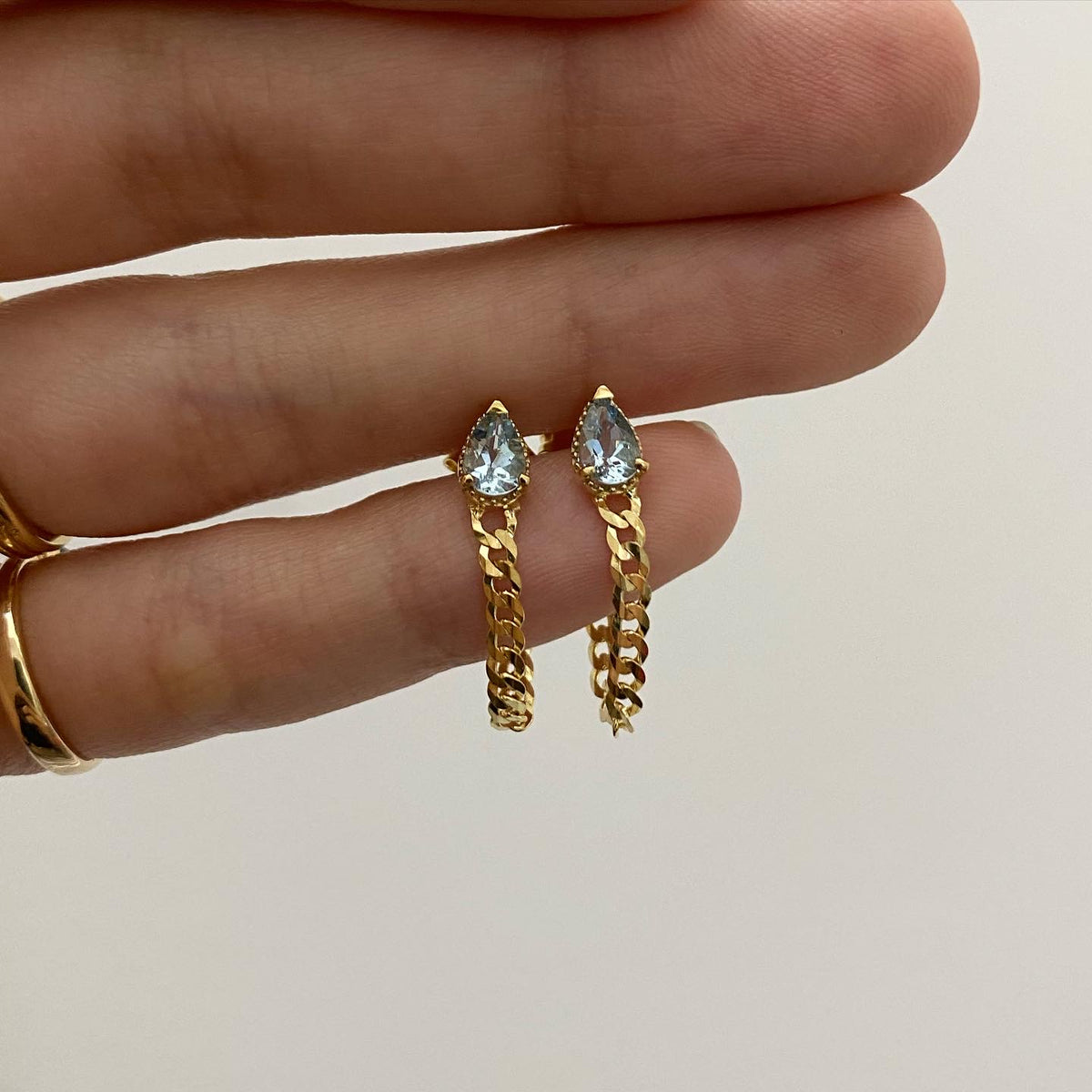 Aquamarine Cuban Earrings