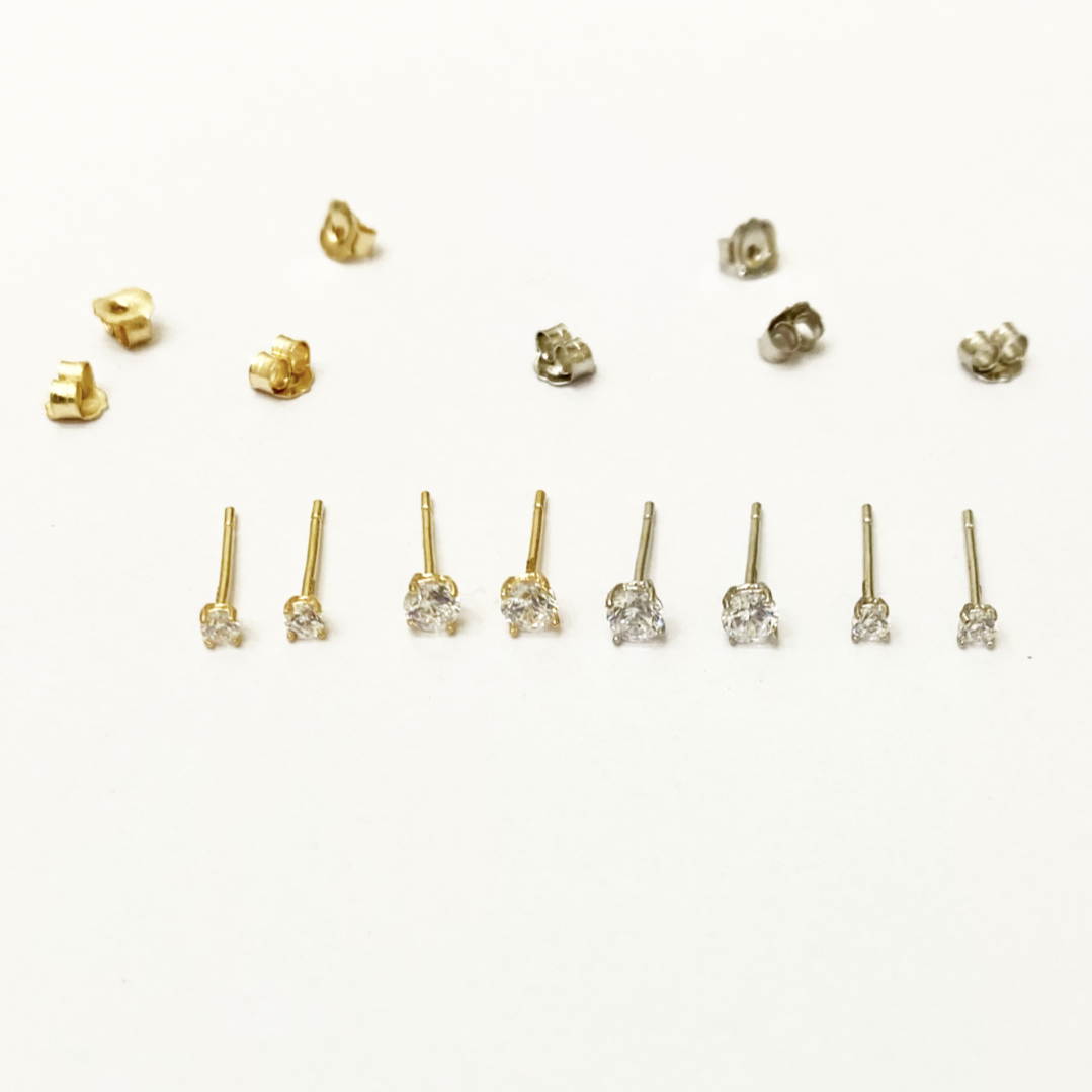 Stud Earrings (1 PAR) - Solid Gold - Ready to go
