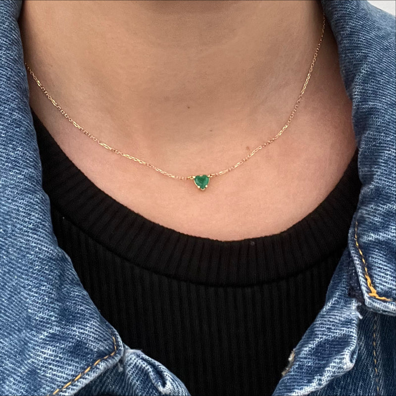 Heart Emerald Necklace